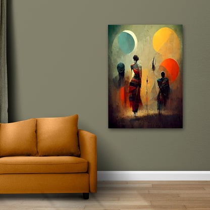Abstract Tribal African Wall Painting | Modern Ethnic Canvas Art for Living Room & Home Decor