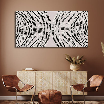 Black and White Abstract Pattern Canvas Wall Art for Living Room Decor