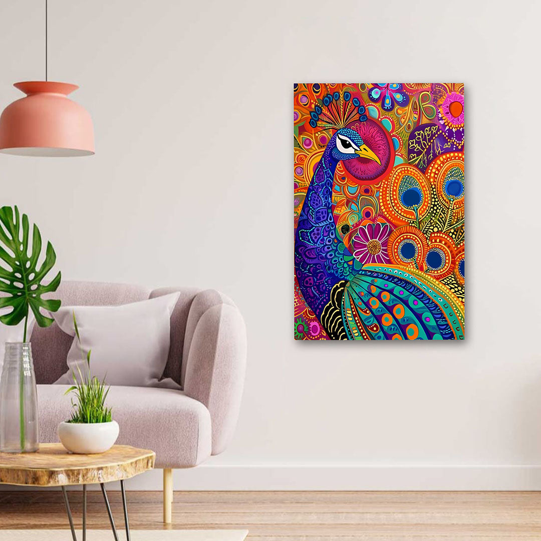Sun Face Traditional Indian Canvas Wall Art | Ethnic Folk Sun Painting for Home Decor & Living Room (Copy)
