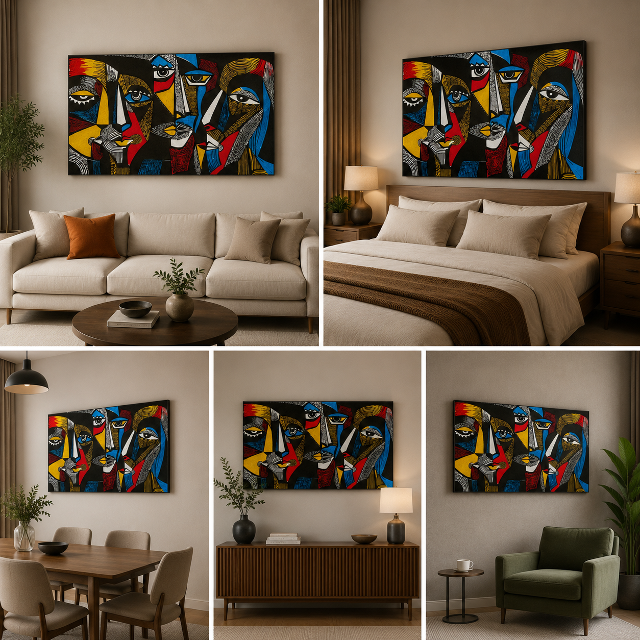 Different Shades of Face Painting Frame for Wall Decor