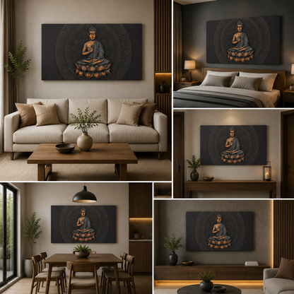 Blessing Buddha Bronze Painting for Home Decor