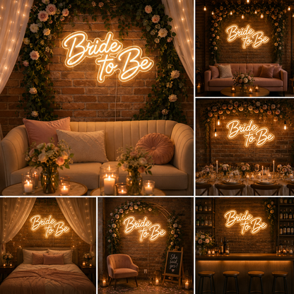 Bride to Be LED Neon Sign | Custom Wedding, Bridal Shower & Bachelorette Party Wall Light