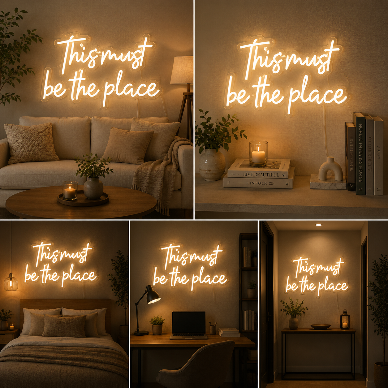 This Must Be The Place Neon Sign Board | Custom Neon Light Signs | Customised Neon Light Name Plate Wall Decor