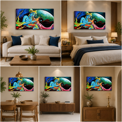 Radha Krishna Wall Painting Frame for Living Room