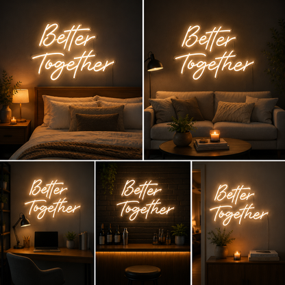 Better Together Led Pink Neon Light Sign For Wall Decor
