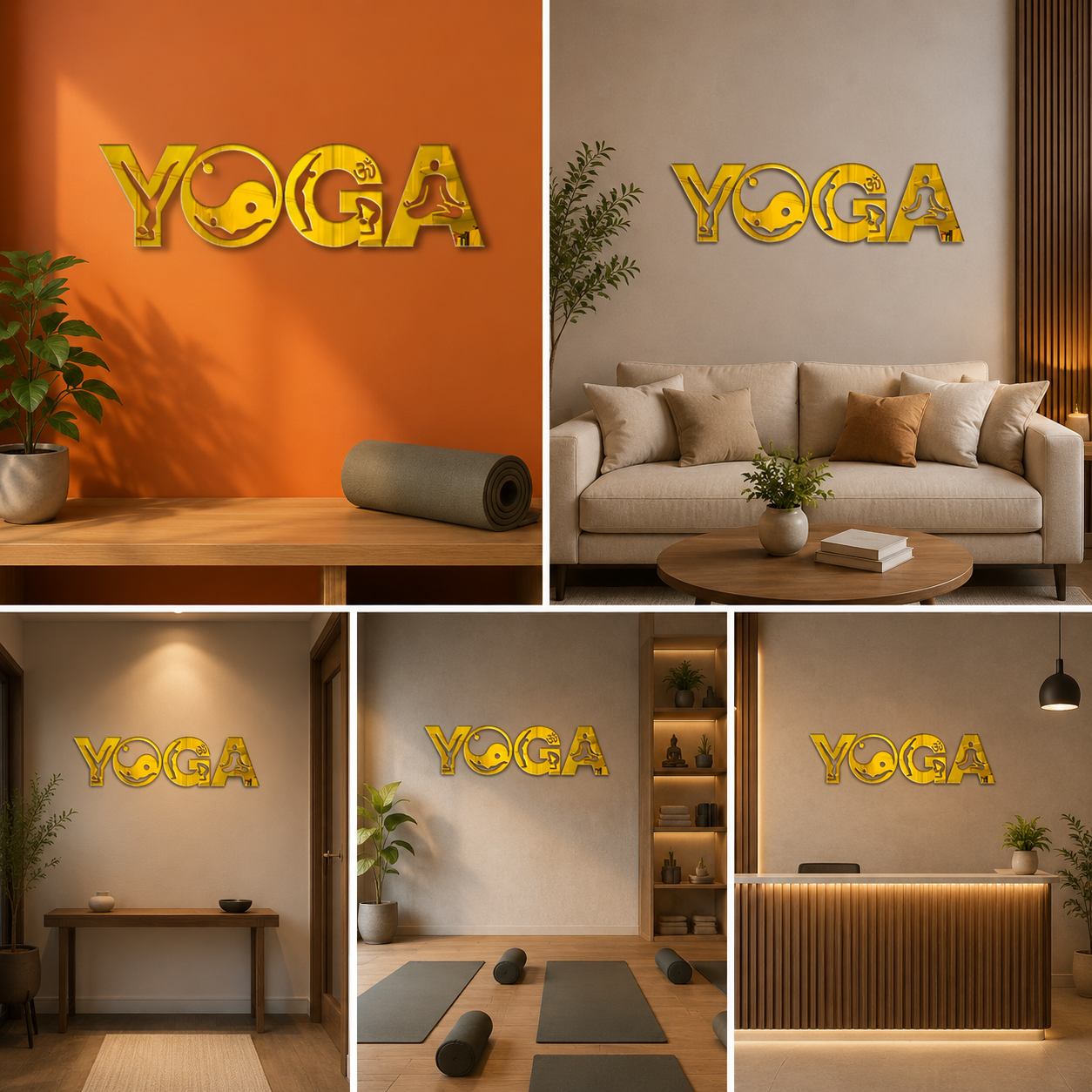 3D Yoga Letter for Wall Decor Giftings (22x6 In)