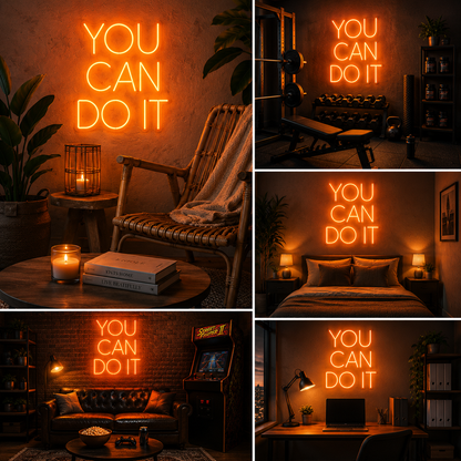 You Can Do It Custom Neon Sign Board | Motivational Quote Neon Light | Custom Neon Light | Neon Sign Board Customised (15 By 24 Inches)