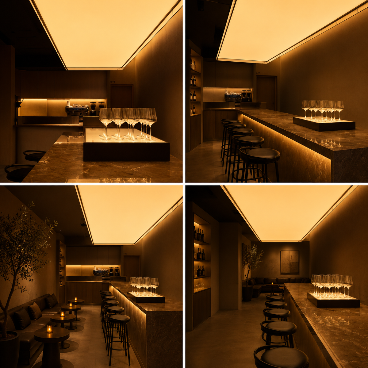 Warm White LED Fabric Light Panel | Backlit Ceiling Light for Restaurants & Bars