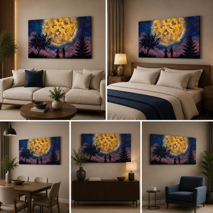 Couple Under Night Sky Frame for Wall Decor