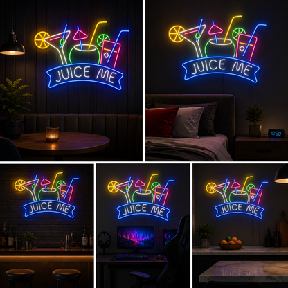 Juice Bar Neon Sign LED Wall Light Big Size Cafe & Restaurant Decor (36 By 20 Inches)