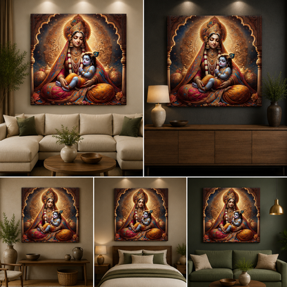 Krishna Painting with Maa Yasodha | Canvas Painting Frame