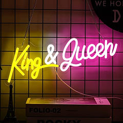 Led Neon Sign Wall Decor King & Queen Wall Art Led Neon Light Sign for Wall Decoration, Neons light, Neon Sign Decor | Customized Led Neon Sign | Neons for Gifting