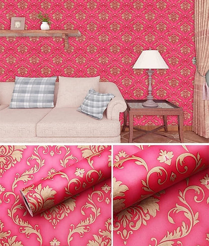 Peel and Stick Wallpaper, Self Adhesive DIY Wall Sticker for Bedroom Hall Living Room Kitchen Home & Office, PVC Coated & Waterproof Surface Scratch Resistant – 45 x 300cm Red