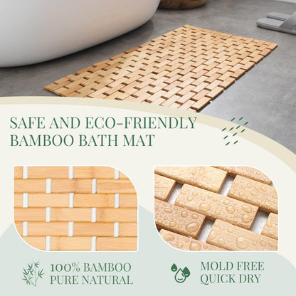 Eco-Friendly Bamboo Shower Mat | Anti-Slip for Indoor & Outdoor Use