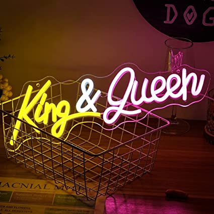 Neon Light Sign King and Queen | Custom Neon Sign | LED Neon Lights