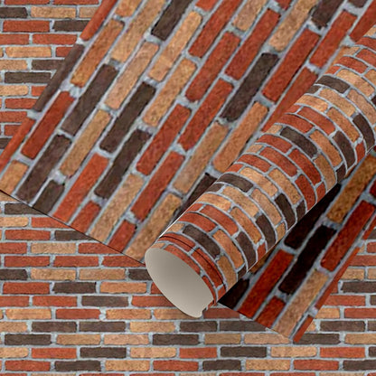 Self Adhesive Wallpaper DIY Peel and Stick Wall Stickers for Living Room, Bedroom, Waterproof Scratch Resistance for Home décor 45 cm x 300 cm Brick