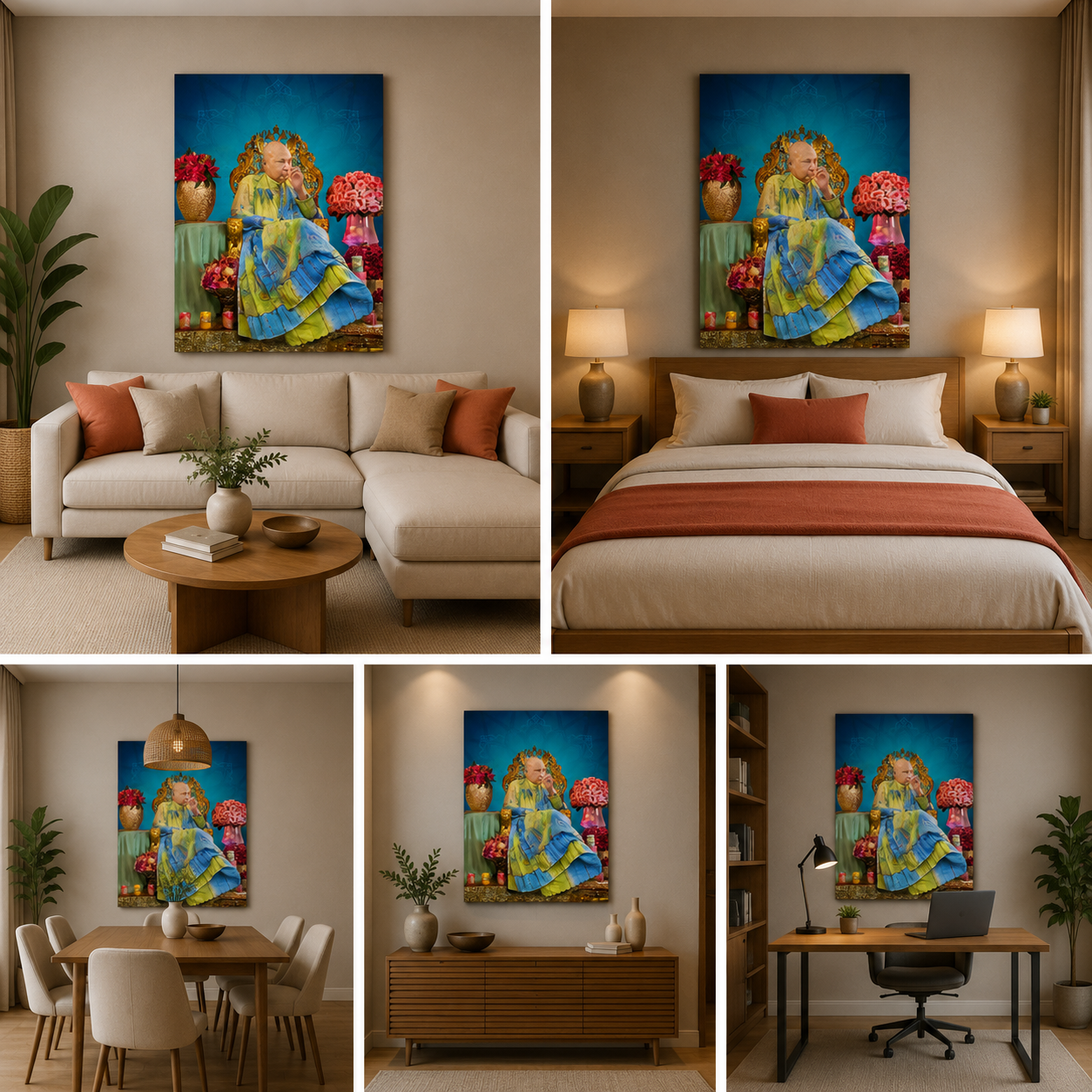 Guruji Swaroop Portrait Canvas Frame for Wall Decoration | Divine Wall Art