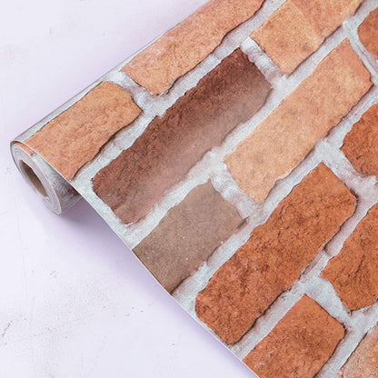 Self Adhesive Wallpaper DIY Peel and Stick Wall Stickers for Living Room, Bedroom, Waterproof Scratch Resistance for Home décor 45 cm x 300 cm Brick