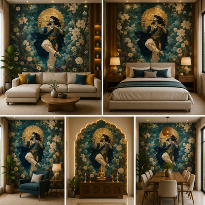 Lord Krishna Wallpaper | Peel & Stick Premium Wallpaper