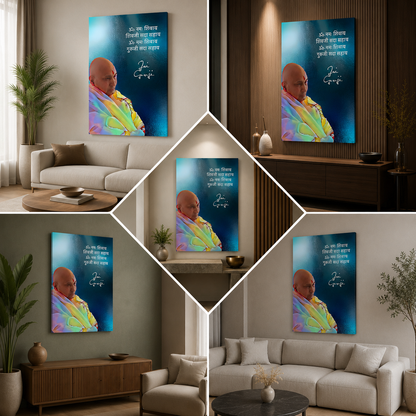 Guruji Canvas Wall Art with Om Namah Shivaya Mantra | Wall Decor for Home Decor
