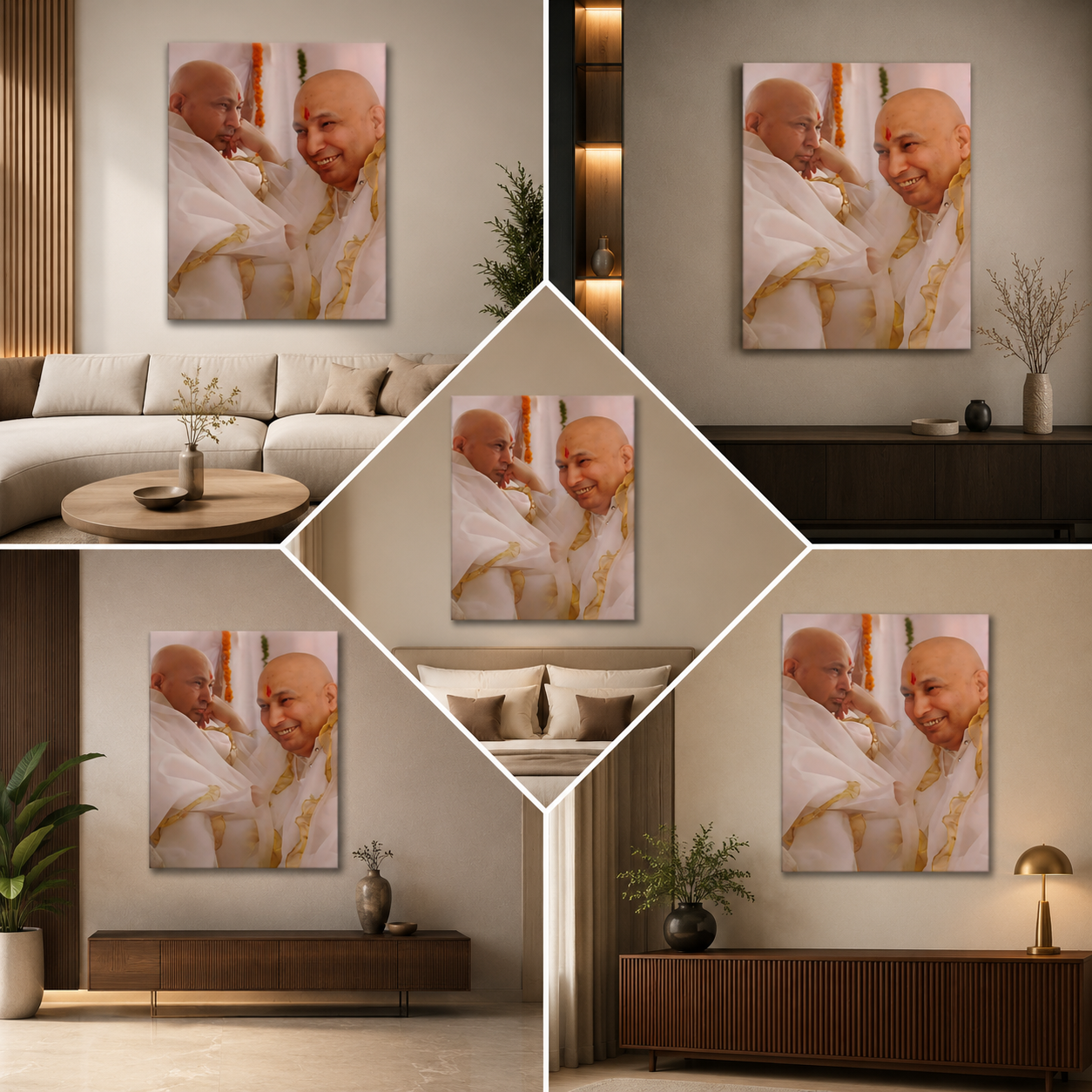 Guruji Swaroop Wall Painting Frame Canvas for Spiritual Home Decor