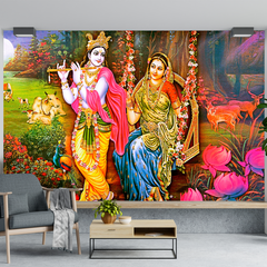 Premium Radha Krishna Wallpaper HD Self Adhesive Wallpapers Just Peel and Stick Wallpaper