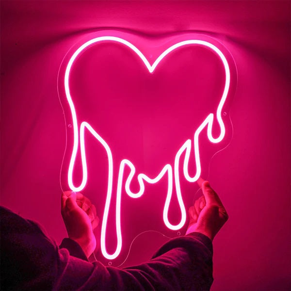  Led Neon Light Sign Dropping Heart | Custom Neon Sign