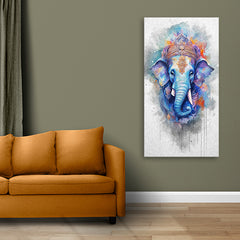 Lord Ganesha Wall Painting Canvas Frame for Living Room Wall Decors | Home Temple Decors | Ganpati Lord Ganesh ji Wall Decor Frame Large Size