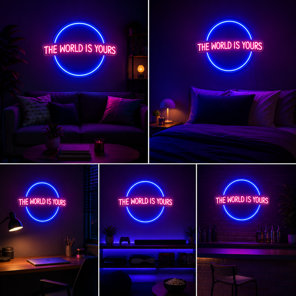 The World Is Yours Neon Sign Board | Custom Neon Light Wall Decor