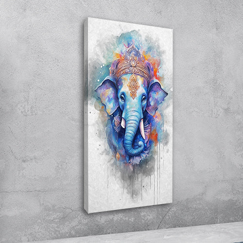 Lord Ganesha Painting Canvas Wall Frame for Wall Decor