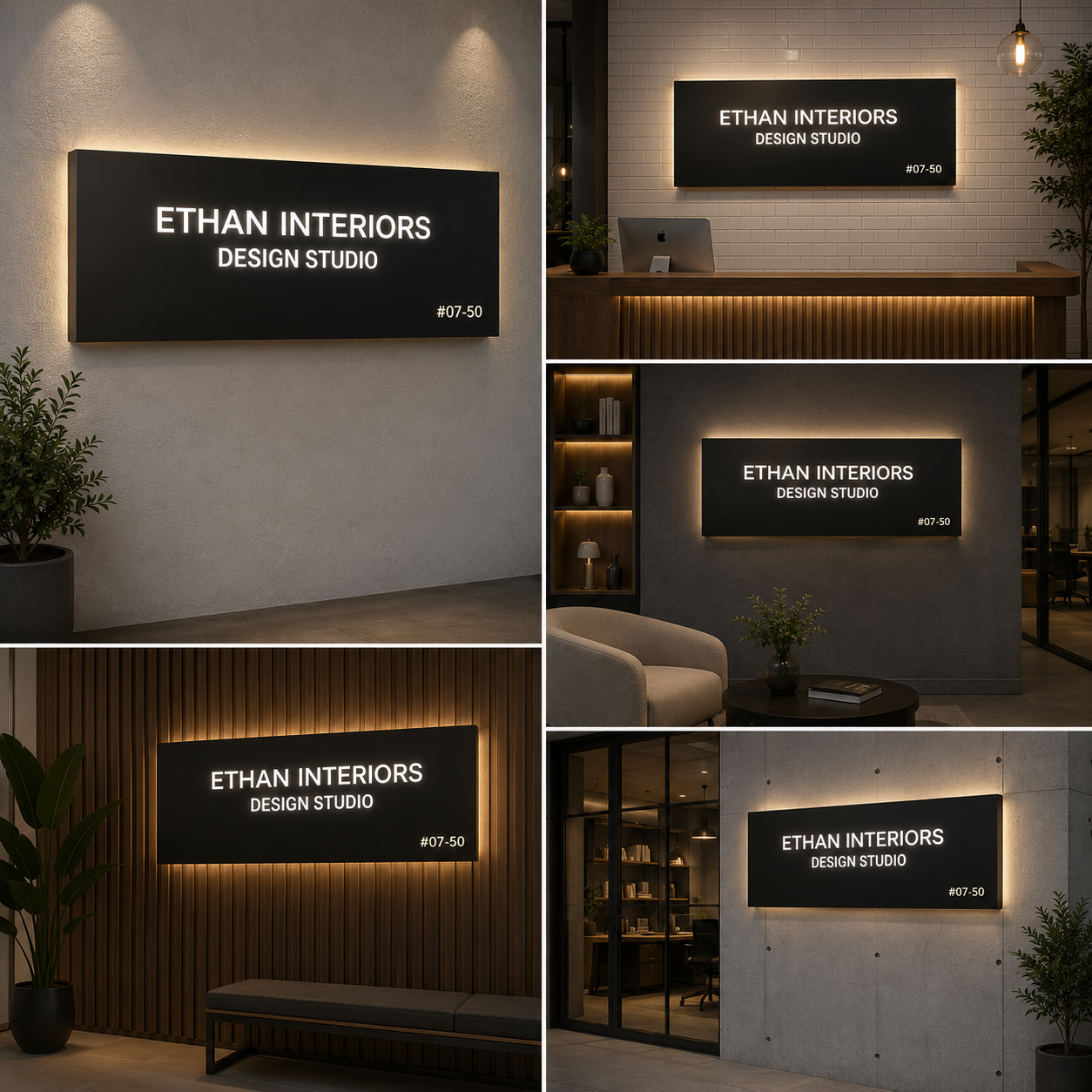 LED Acrylic Backlit Sign Board Custom Illuminated Panel Signage for Office Studio and Commercial Branding