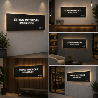 LED Acrylic Backlit Sign Board Custom Illuminated Panel Signage for Office Studio and Commercial Branding