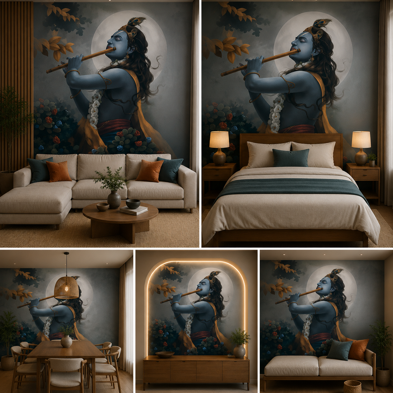 Lord Krishna Wallpaper | Peel & Stick Premium Wallpaper