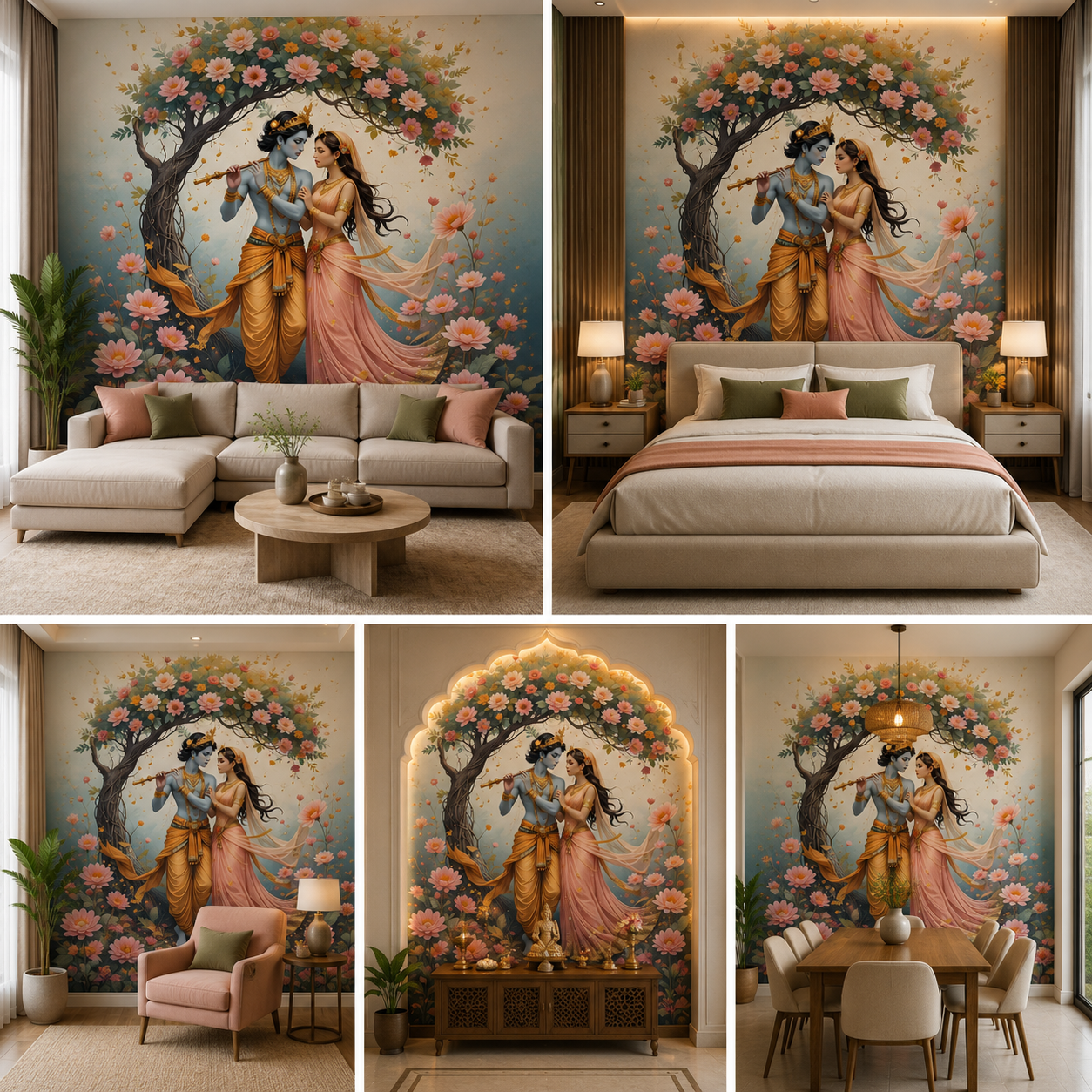 Radha Krishna Wallpaper | Peel & Stick Premium Wallpaper
