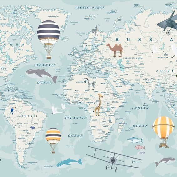 World Map Wallpaper for Office and Coaching