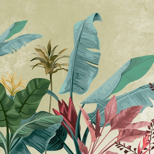 Premium Banana Tree Art Wallpaper Self Adhesive for Living Room