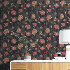 Floral Art Wallpaper Self Adhesive for Bedroom