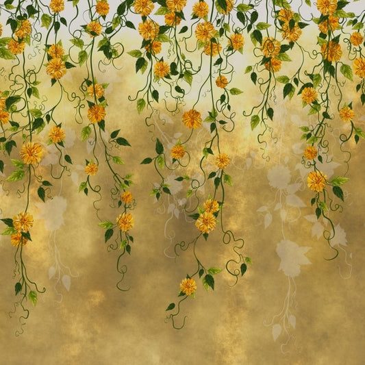 Flower Artful Wallpaper for Living Room