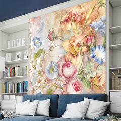 Premium Flower Art Wallpaper for Living Room, Floral Self Adhesive Wallpapers, just Peel and Stick Wallpapers for Bedroom, Office Walls | Hassle Free Installation