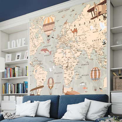 World Map Wallpaper for Office and Coaching