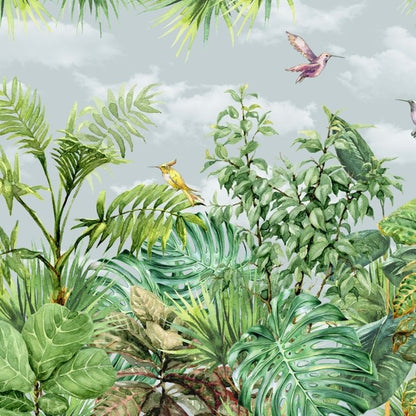 Premium Birds in Forest Art Wallpaper Self Adhesive for Living Room