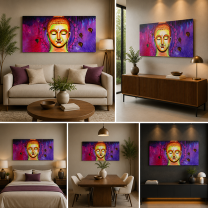 Lord Buddha Painting Canvas wall Frame for Living Room