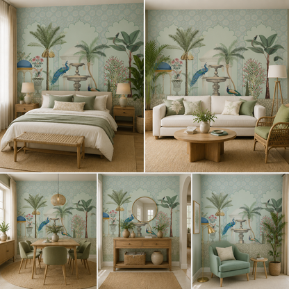 Premium Ancient Indian Mughal Wallpaper for Living Room
