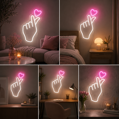Heart and Hand Neon for Wall Decor Neon light Sign