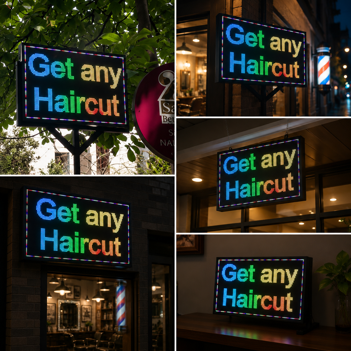 Custom RGB LED Business Display Sign Board for Salon, Shop, Office and Commercial Use