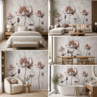 Luxury Lotus Flower Wallpaper for Office Walls
