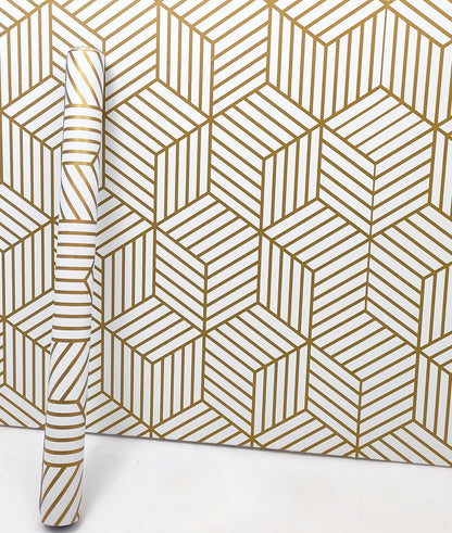 Self Adhesive Peel Stick 45 x 300 cm Waterproof Hexagon Wallpaper Wall Sticker for Living Room Hall Bedroom Decoration PVC Vinyl DIY Wall Stickers