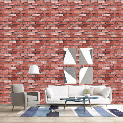 Wall Paper for Wall Decor, Non Adhesive Wallpaper for Walls Living Room, Bedroom (53 x 1000 cm, Roll 57sqft, Brick Design)
