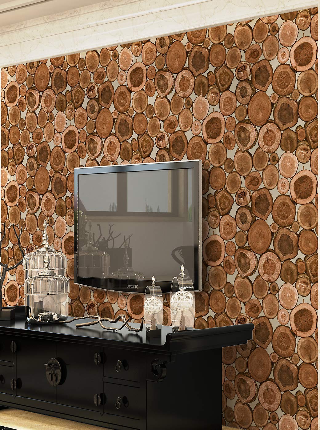 Wood Design Wallpaper for Covering Living Room, Bedroom Walls (PVC, Size 21" inch X 33ft, Roll- 57sqft, Color Wooden Blocks)