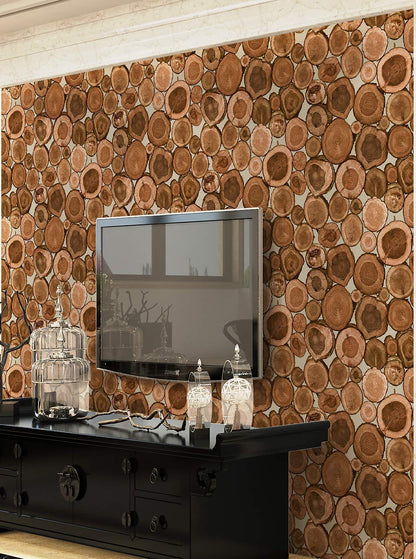 Wood Design Wallpaper for Covering Living Room, Bedroom Walls (PVC, Size 21" inch X 33ft, Roll- 57sqft, Color Wooden Blocks)